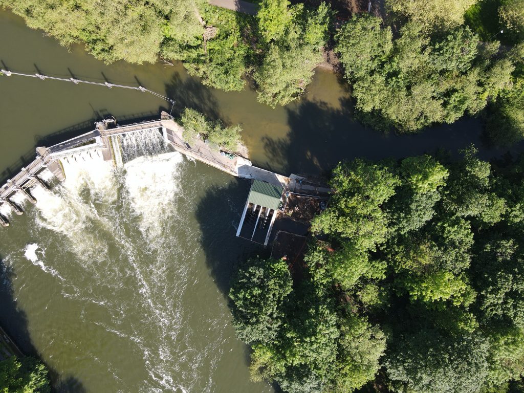 Aerial shot of Reading Hydro plant